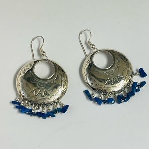 🎁Carolyn Pollack Sterling Silver Lapis Concho Earrings